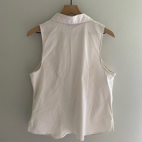 Nine West white and cream striped cotton blend tank top size XL - Picture 6 of 6